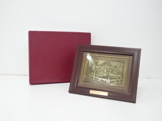 ベトナムD　一柱寺の図銅板　額装